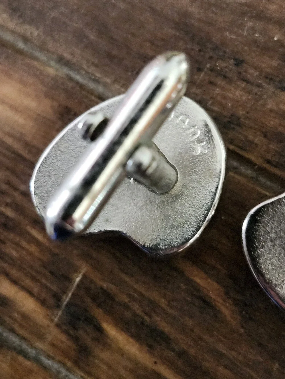 Vtg SWANK Silver Tone Curved Shaped Cufflinks with Blue Stone Accent